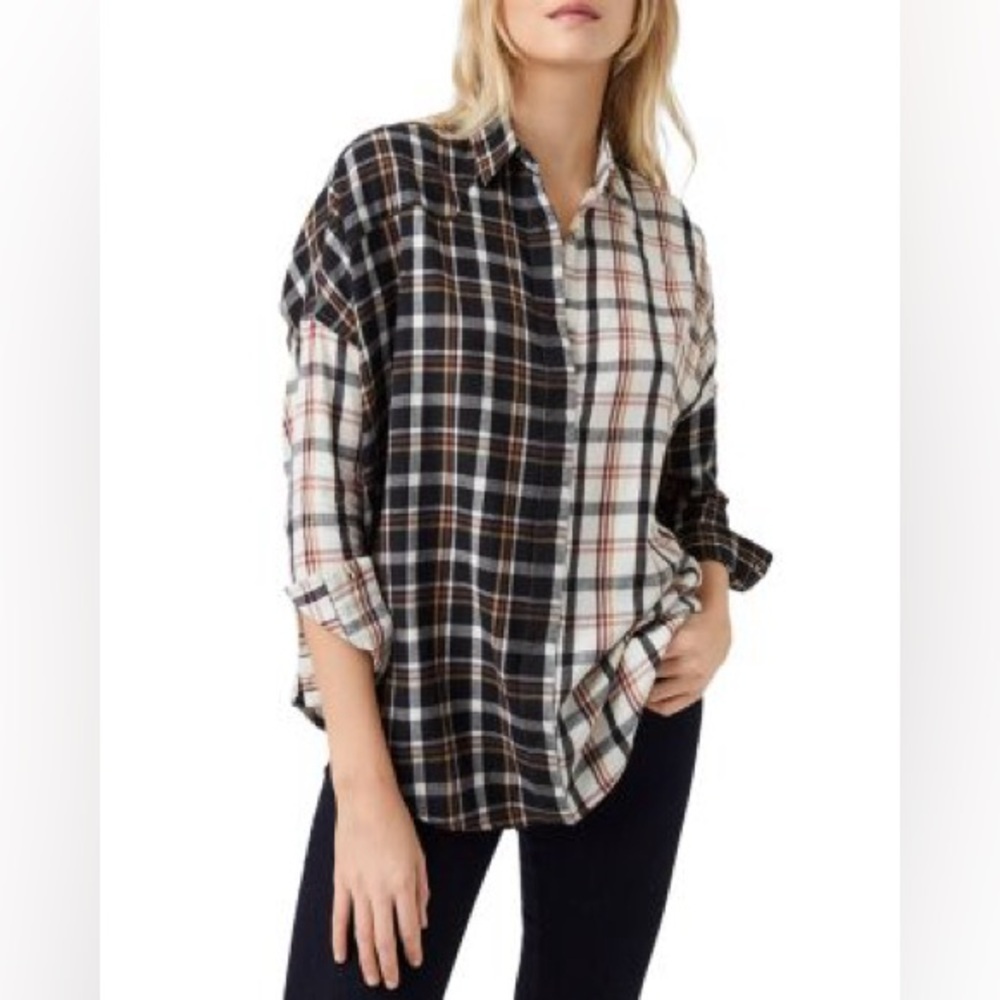French Connection - Panita Organic Check Popover Shirt - Size M